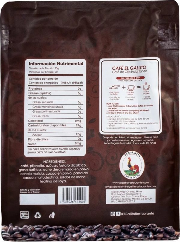 Café De La Olla Soluble El Gallito - Image 3